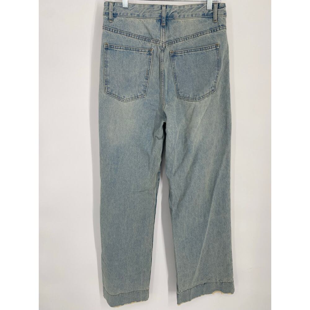 Aaron & Amber Jeans Women’s Large Wide Leg Patch Pocket Bohemian High Rise - Picture 2 of 11